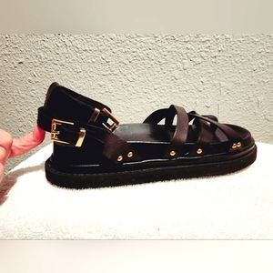 Buckled and Strappy black Gladiator style sandals